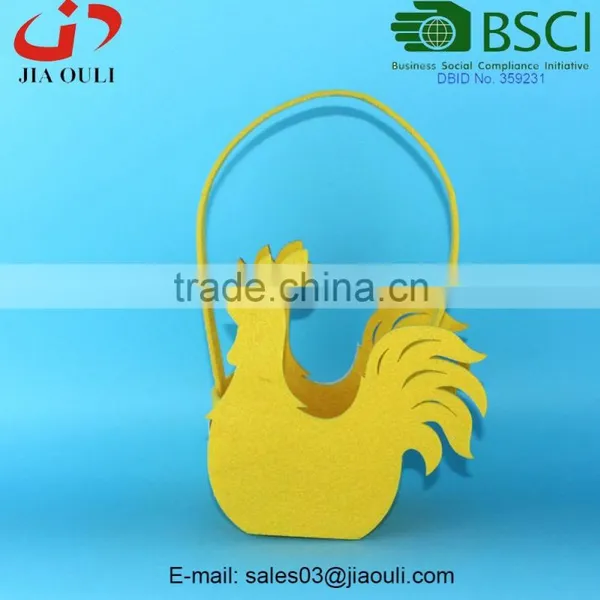 BSCI Audit Factory Beautiful Easter Decorations Non-woven Fabric Rooster Basket, Decoration Colorful Baskets photo-3