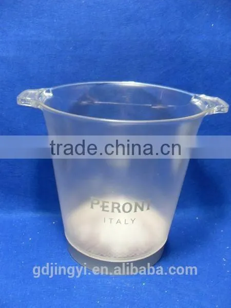 New Style Transparent Plastic PS LED Lighted Ice Bucket With Handle photo-2
