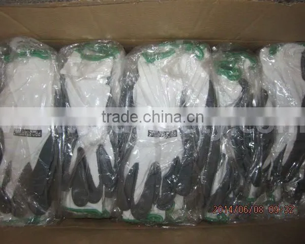 13Gauge White Nylon Grey Nitrile Coated Glove Safety Working Gloves photo-3