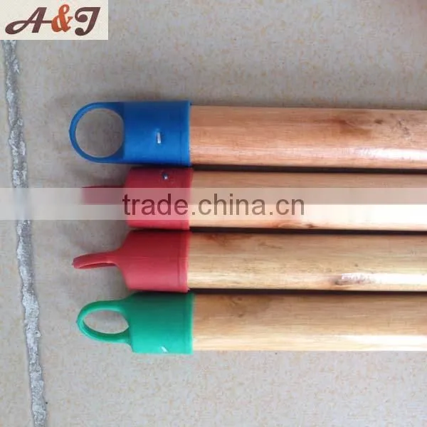 1 Time Varnished Wooden Broom Handle With American Thread and Color Cap photo-2