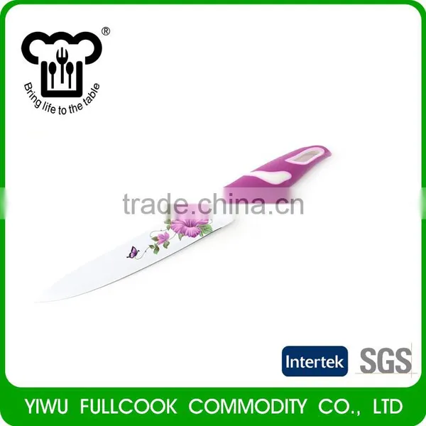 New Coming Trendy Style Flower Pattern No-stick Knife Set With Peeler photo-3