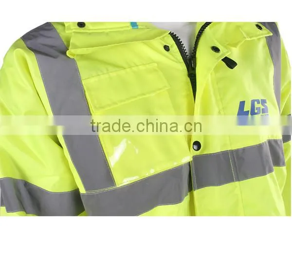 High Visibility Blue Safety Security Reflective Strip Jacket photo-3