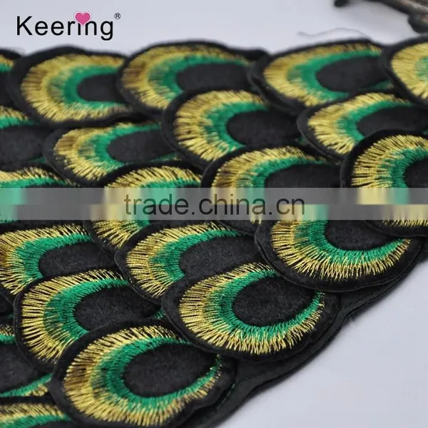 Hot Sale Pretty Peacock Feather Embroidery Patch Fabric Craft WEF-019 photo-4