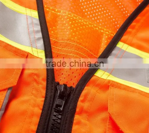 High Visibility Reflective Orange Safety Vest Fluorescent Safety Jacket photo-4