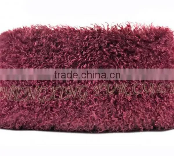 CX-D-01A High Quality Customed Size ColorfulTibetan Lamb Fur Pillow Cover photo-3