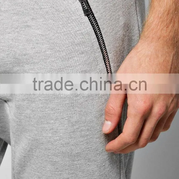 Skinny Fit Drop Crotch Joggers With Pockets Plain Men Fashion Trousers photo-2