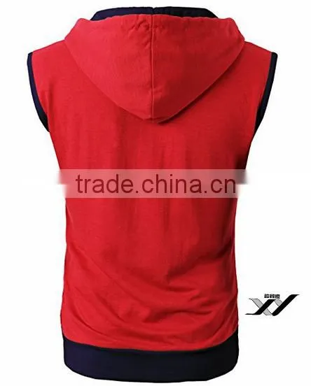 Men Simple Custom Hoodies Sleeveness photo-3