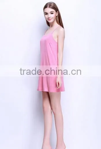 2017 Cheapsale Blank Sexy Ladies Fit Solid Gown Strap Summer Casual Dress China Supplier photo-3