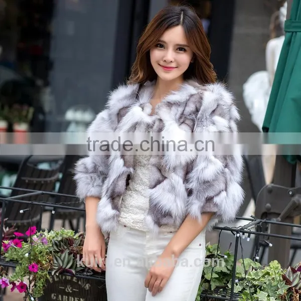 Factory Supply Leather Women Winter Fur Fox Fur Foot Encryption Sleeve Short Coat Large Size photo-2