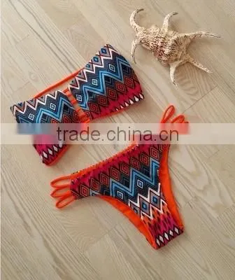 2016 Retro Sexy Print Bikini Women Swimsuit photo-2