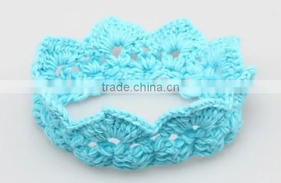 Crown Design Baby Crochet Headband, Knitting Crown Baby Headband photo-2