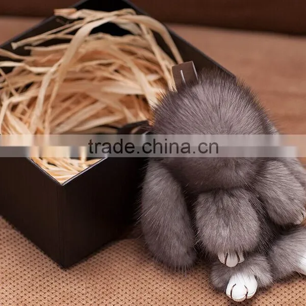 2017 Hot Selling Mink Fur Keyring/Popular Real Fur Ball Mink Fur Rabbit Shpe Keychain photo-2