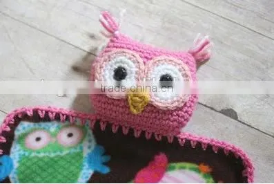 Hand Kntting Kit Crochet Animal Sets Crochet Owl Lovey Blanket Set photo-2