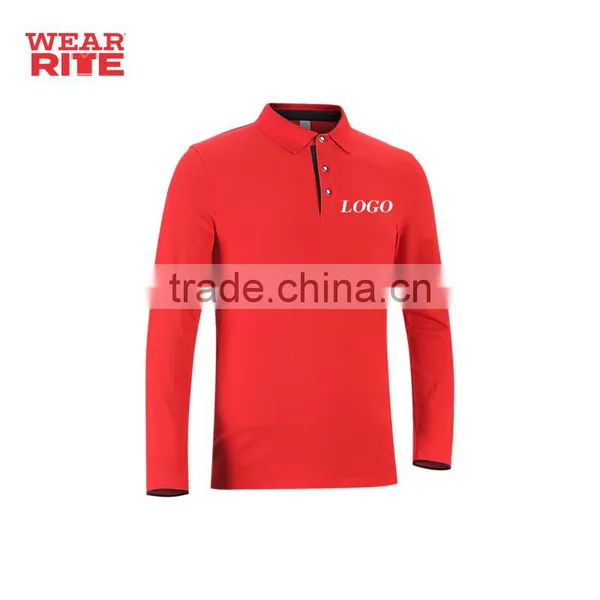 100% Cotton High Quality Long Sleeve Polo Shirt photo-2