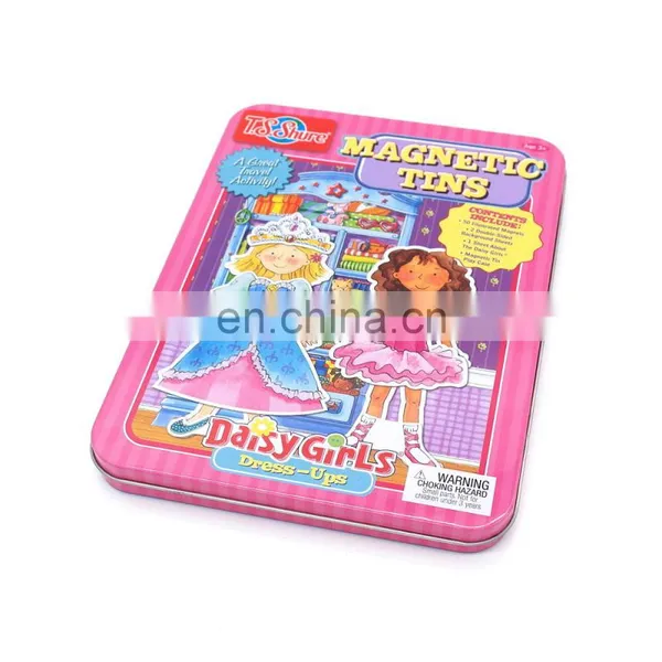 Flat Tin Pencil Case for Penoils for Children With Daisy Girls photo-3
