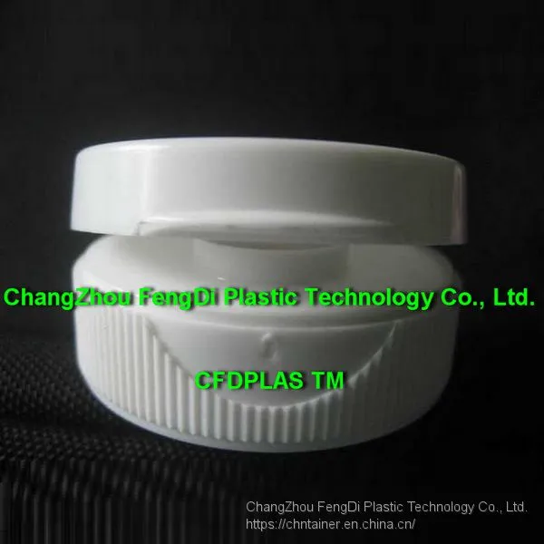 38mm White Ribbed Flip Top Caps,38-400 photo-2