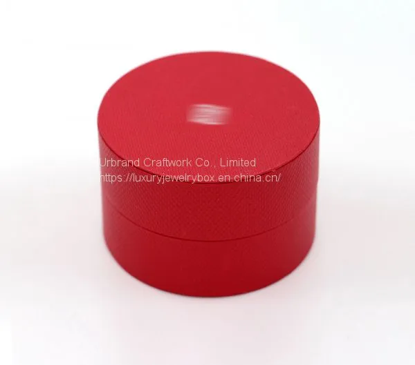 Round Texture Paper Ring Box Red Tube Ring Jewelry Packaging Box With Custom Logo photo-3