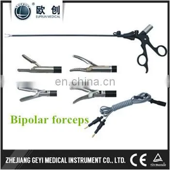 Double Action 5mm Laparoscopic Insulated Curved Bipolar Forceps With Cable photo-2