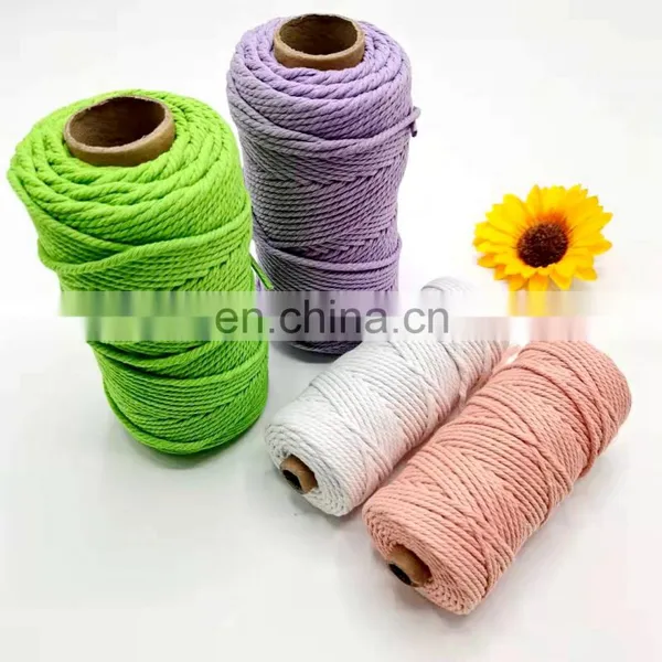 Twisted Type Braided Single Strand Cotton Rope Cord Braided 6mm photo-4