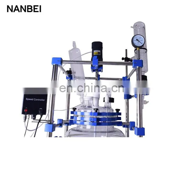 Chemical Mixing Stirring Double Layer Glass Biodiesel Reactor photo-5