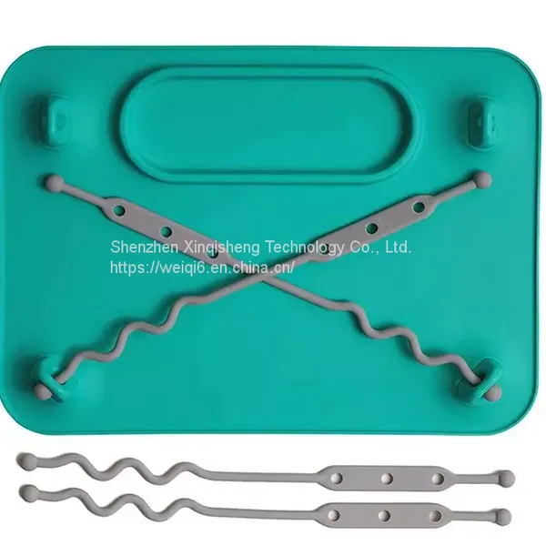 DROP Proof Custom Non-Slip 8.5 x 11 in Silicone Suction Placemat Baby Toy Mat Green Blue Pink Suction Silicone Placemat for Baby photo-3