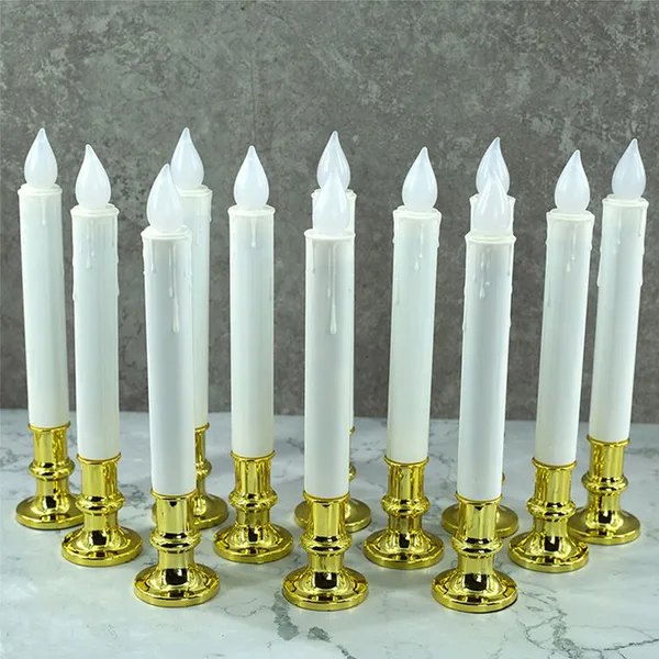 Window Candles Battery Operated With Gold Removable Candle Holders With 10 Key Remote Control photo-3
