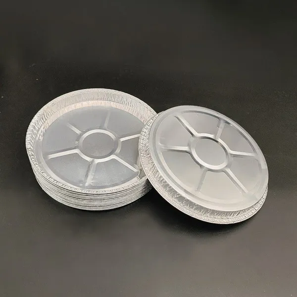 Disposable 9.9 Inch Aluminum Foil Pizza Pan 950ml Round Baking Tray for Oven or Takeout photo-2