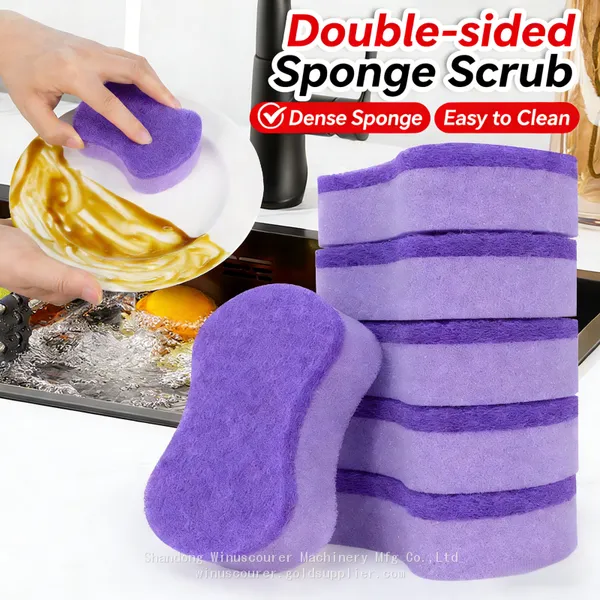 Colored Sponge Kitchen Cleaning Dish Washing Scrub Sponge Pad for the Kitchen Wholesale photo-3