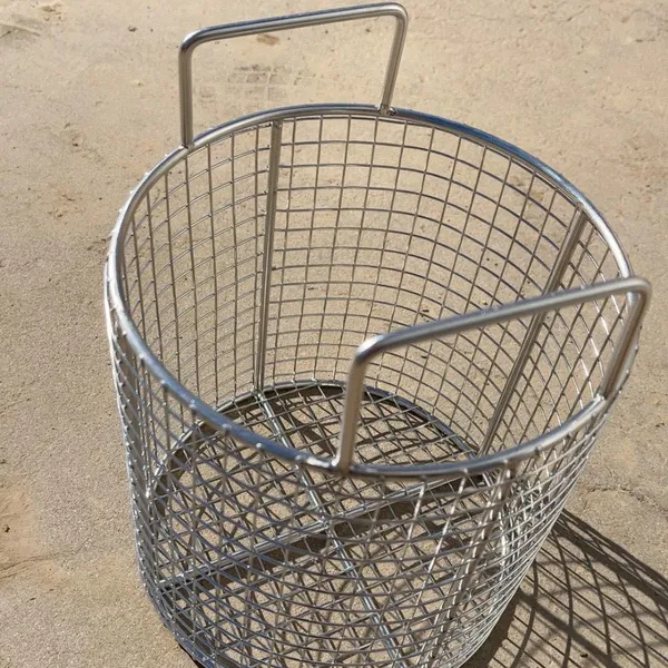304 Stainless Steel Perforated Disinfection Mesh Basket, Heat-Resistant, Waterproof, Square Holes, Silver, for Restaurant Use