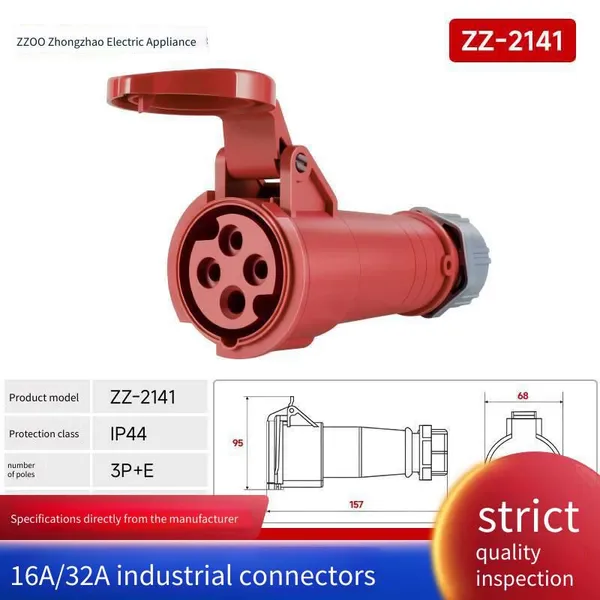Zhongzhao 3rd Generation Aviation Socket, Industrial Connector, Coupler, Ip44 Waterproof and Dustproof Connector