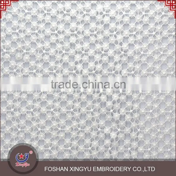 Chinese Manufacturer New Design Embroidery Lace White Embroidered Wedding Decoration Fabric photo-2