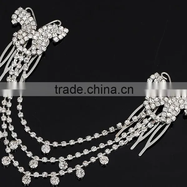 Wholesale Newest Boutique Fashionable Custom Vintage Diamond Tasseles Hair Accessories photo-4