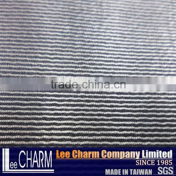 65% Polyester 35% Nylon Cheap Snow White Stripe Organza Fabric Rolls photo-2