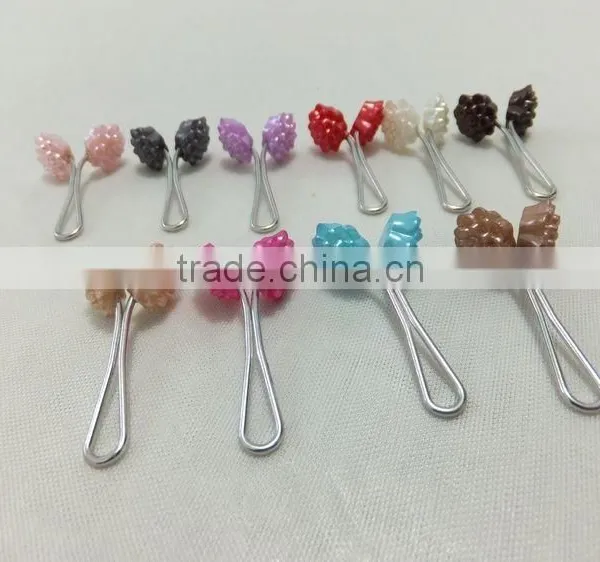 2016 New Hot Design Muslim Colorful Flower Hijab Safty Pin Metal Scarf Clip Wholesale PDJ0122 photo-2