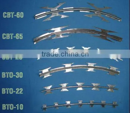Cheap Galvanized Razor Wire Razor Barbed Wire BTO-22 30 CBT-60 65 photo-6