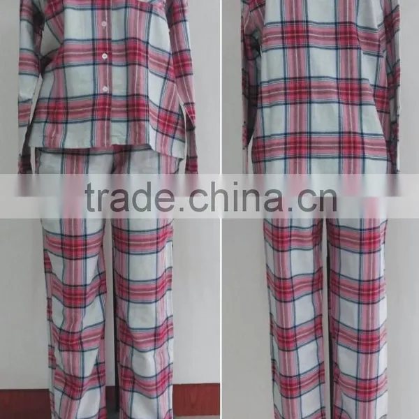 100%cotton Comfortable Women Pajamas for Shirt and Trousers