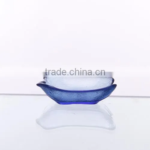 Handmade Blue Color Glass Butter Dish