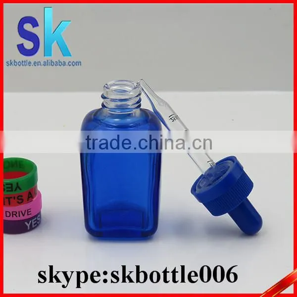 Red Clear Green Blue 30ml Square Glass Dropper Bottle photo-6