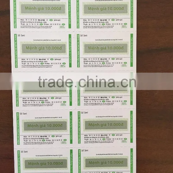 Telecom Prepaid Paper Scratch Cards photo-3