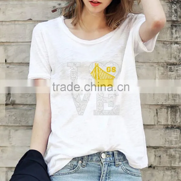 GS Love Bling Glitter Hot Fix OEM Service For Tshirt Motif photo-4