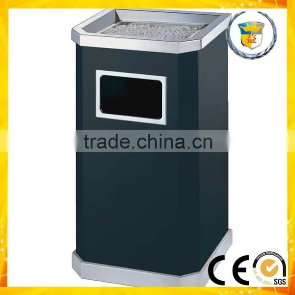 Shopping Mall Usage Square Ground Stainless Steel Trash Bin photo-4
