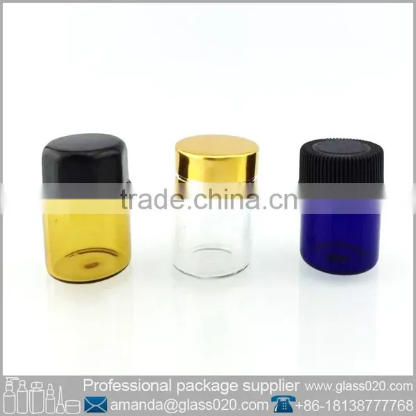 Blue 1ml/2ml/3ml Vial Glass Vials and Bottles With Plastic Cap photo-3