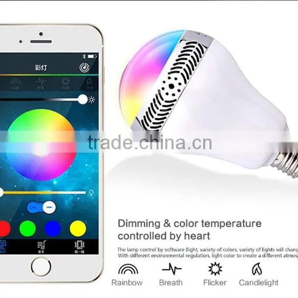 Bluetooth Colorful Smart LED Light Music Speaker photo-5
