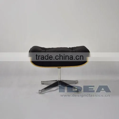 Replica Charles Ottoman Walnut Veneer Black Leather photo-2