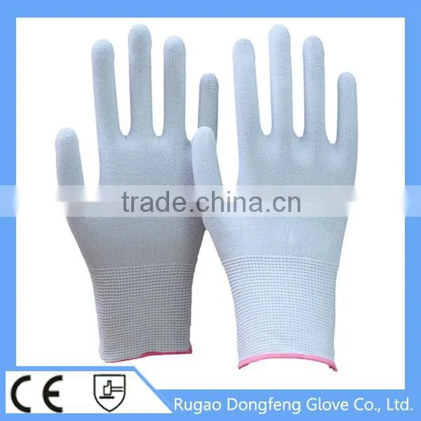 13 Gauge Seamless White Knitted Person Winter Nylon Glove photo-2