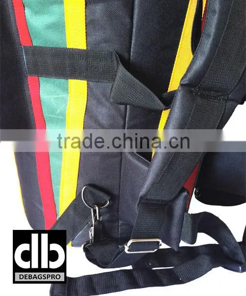 African Djembe Drums Gig Bags Nylon Pro Black Red-Yellow-Green Stripe photo-3