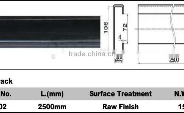 Winch Track C Type Raw Finish