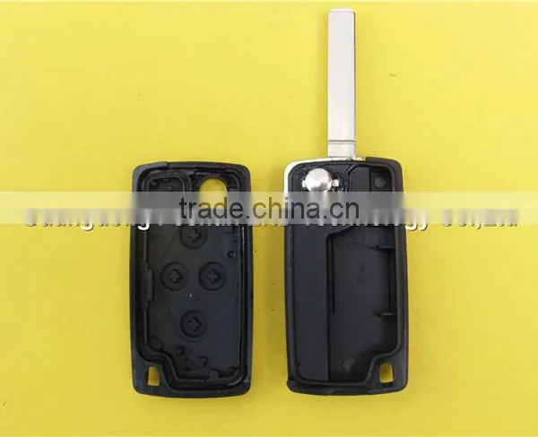 Hot 4 Buttons Flip Key Shell for Peugeot 307 Without Battery Place no Logo photo-5