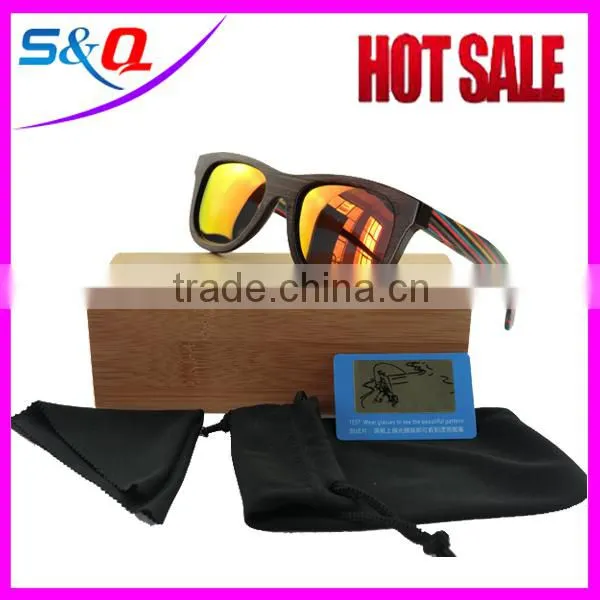 Wholesale Bamboo Sun Glasses Skateboard Wood Glasses Sun