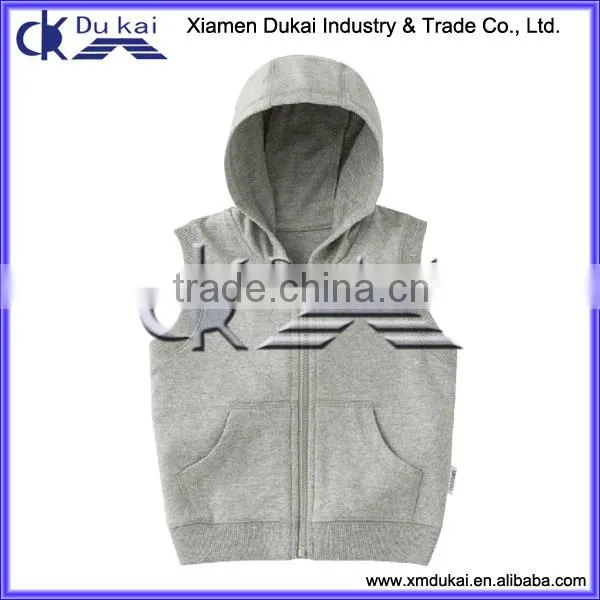 Girl's French terry vest with hood